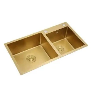 double  bowl Gold Finish Kitchen Sink