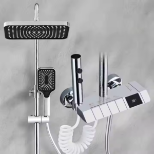 Chrome Brass Rain Shower Set