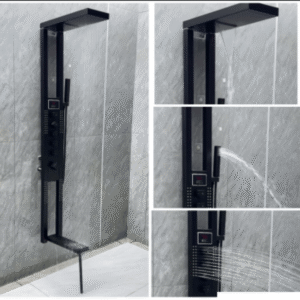 Aqua Elite Shower Panel Matte Black Stainless Steel Luxury Shower System