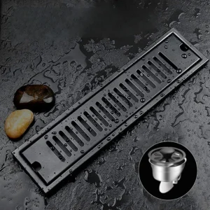 Black Tile Insert Linear Drain SUS 304