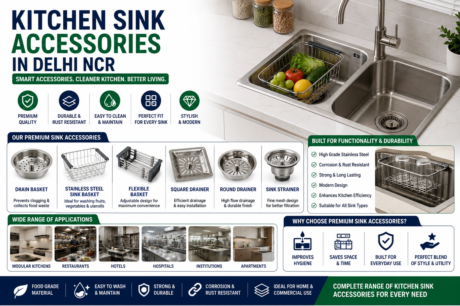 Kitchen Sink Accessories in Delhi NCR